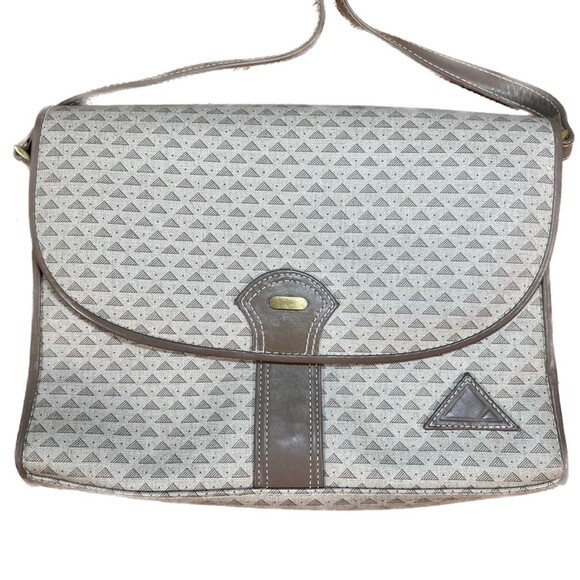 Liz Claiborne | Vintage 80s Logo and Leather Trim Crossbody Purse - Picture 1 of 13